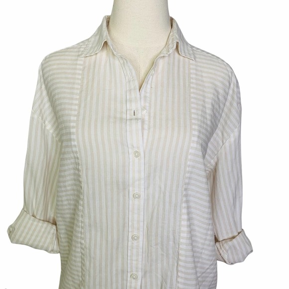 Elizabeth & James Striped Button Down Shirt SMALL 2503 - Picture 3 of 8